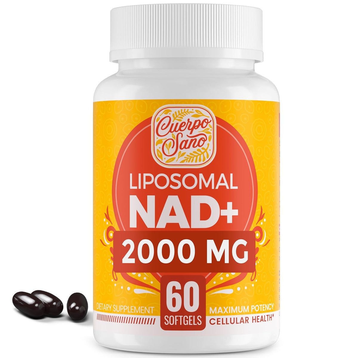 Cuerpo Sano NAD+ Supplement 2000mg capsule front view