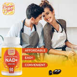 Cuerpo Sano NAD+ Supplement 2000mg capsule on a wooden table