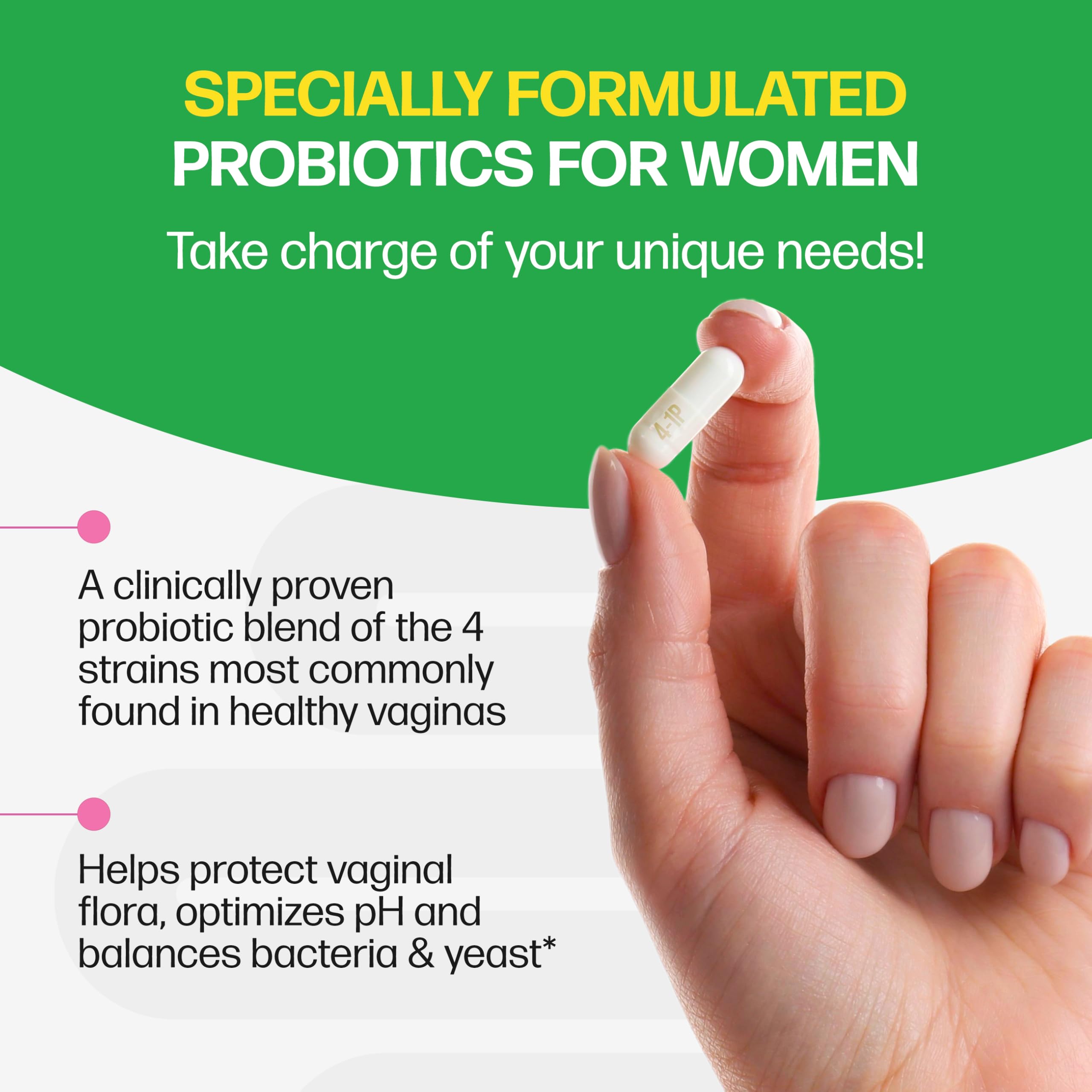 Culturelle 4-in-1 Probiotics for Women capsule close-up