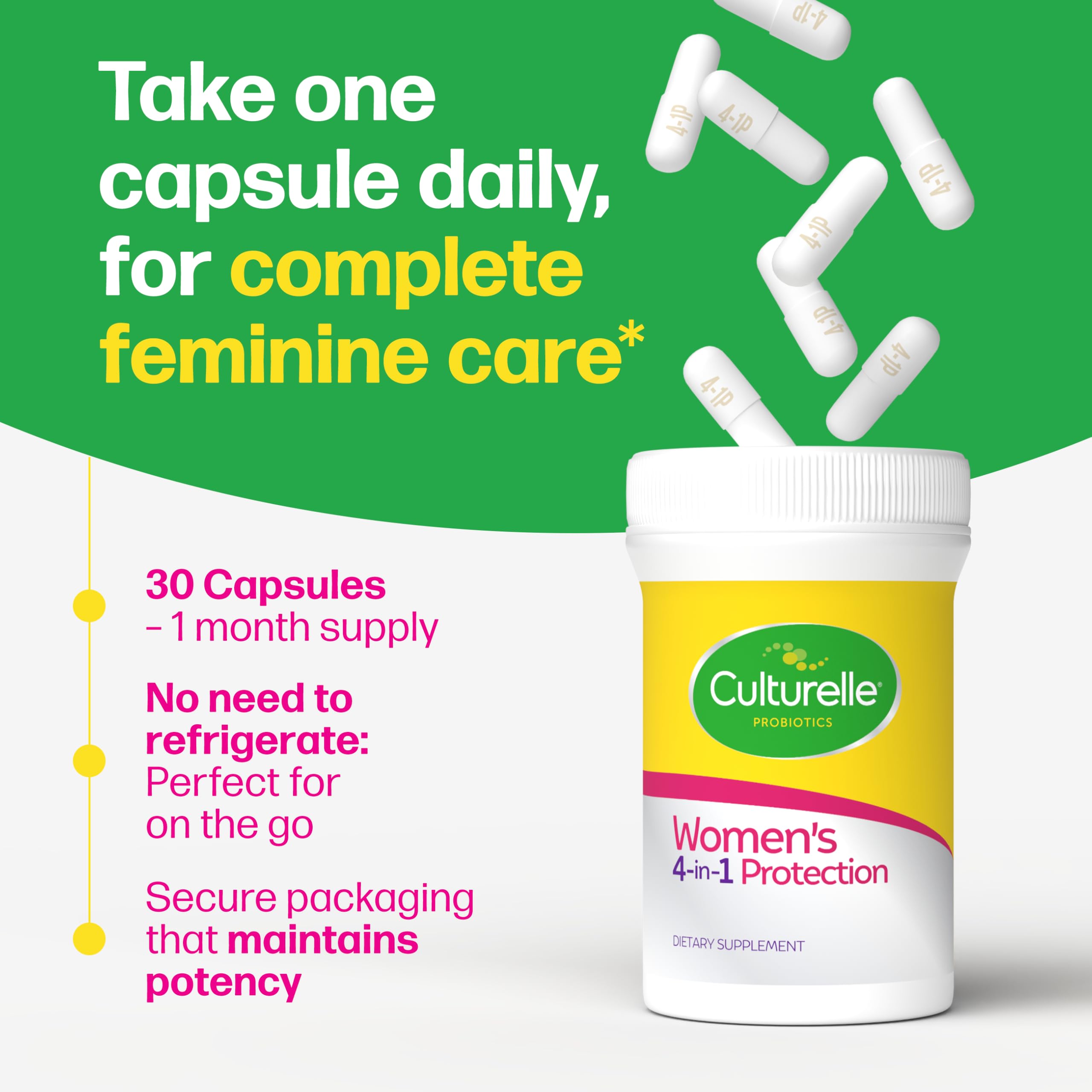 Culturelle 4-in-1 Probiotics for Women nutritional information