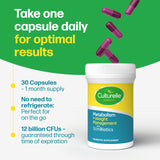 Culturelle a balanced routine Plus SlimBiotics Capsules on a wooden table