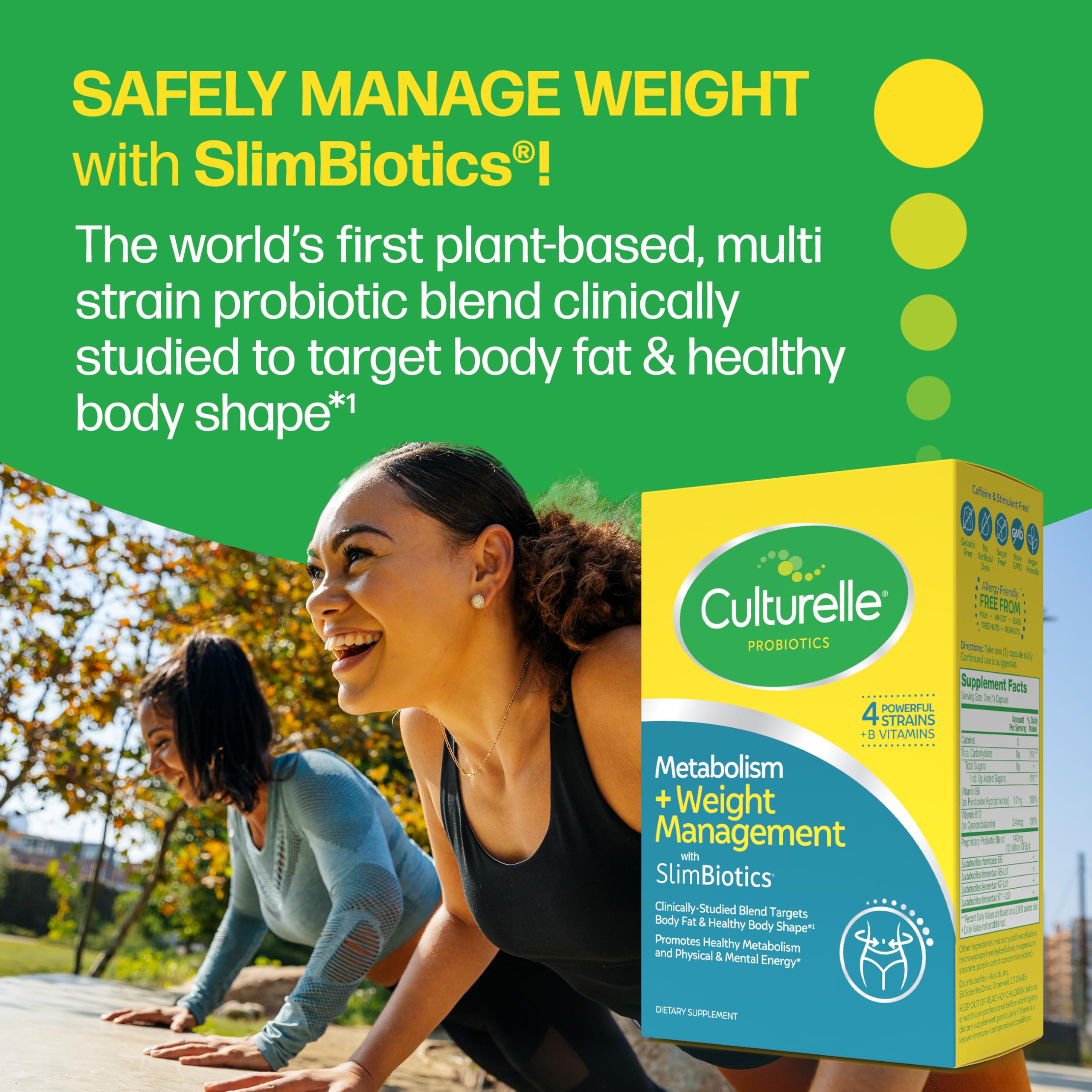 Culturelle a balanced routine Plus SlimBiotics Capsules with dosage instructions