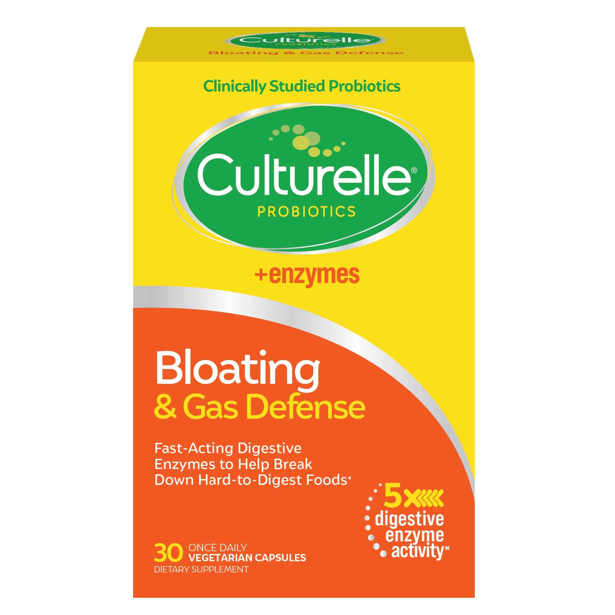 Culturelle & Gas Defense probiotic capsules front view