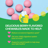 Culturelle Kids Chewable Probiotic on a wooden table with fruits