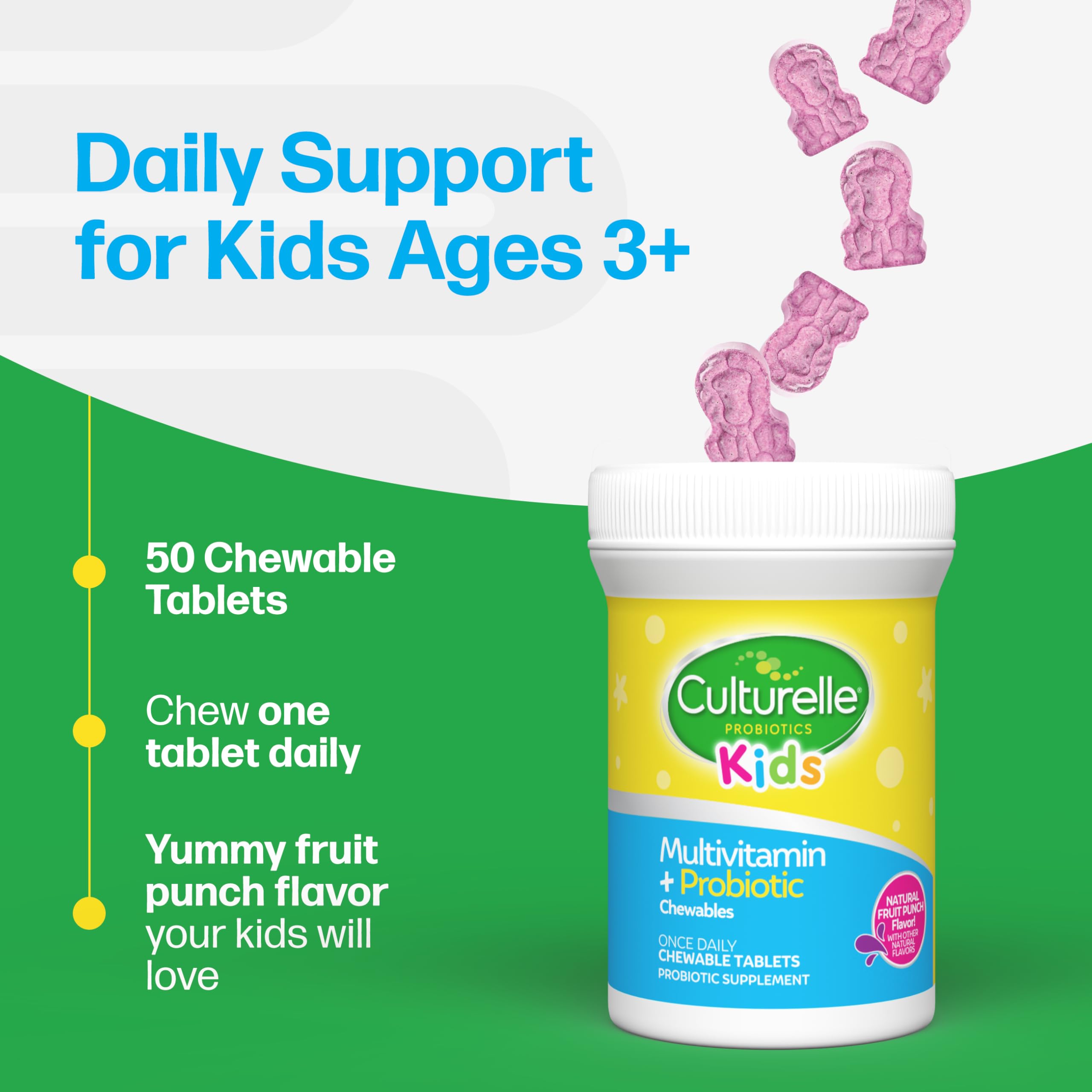 Culturelle Kids Complete Multivitamin + Probiotic Chewables back view