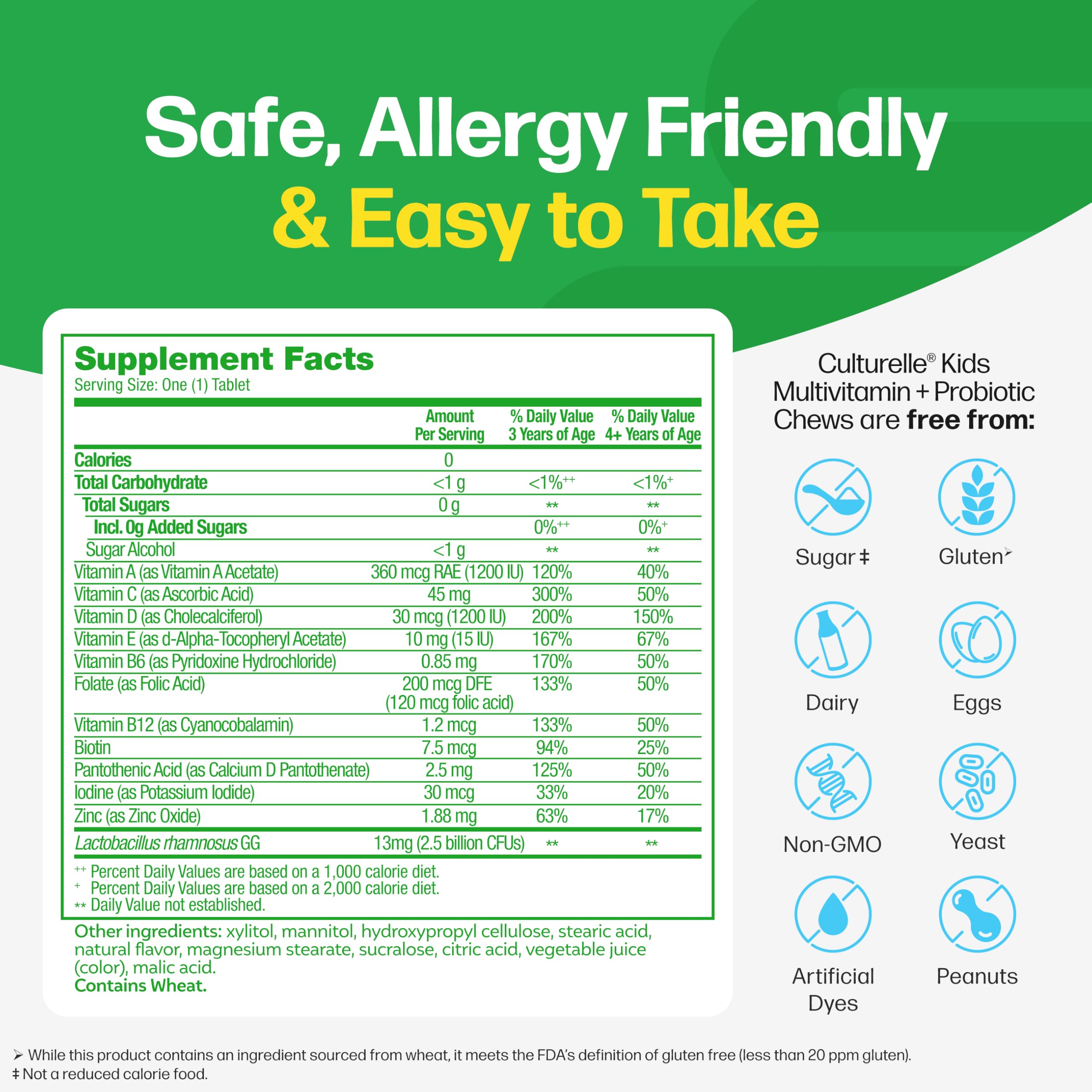 Culturelle Kids Complete Multivitamin + Probiotic Chewables side view packaging
