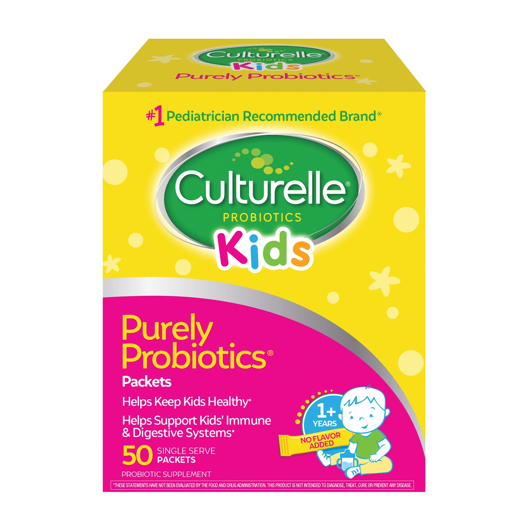 Culturelle Kids Daily Probiotic Packets front view with packaging