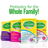 Culturelle Kids Probiotic + Complete Multivitamin Chewables displayed with other children's vitamins
