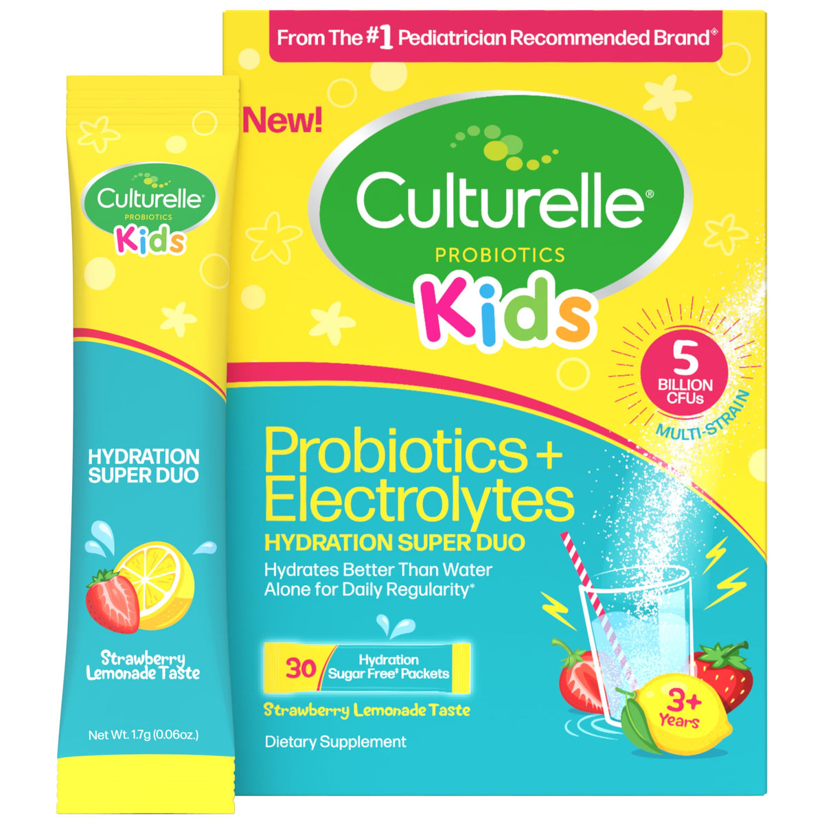 Culturelle Kids Probiotics and Electrolytes Hydration Packets front view