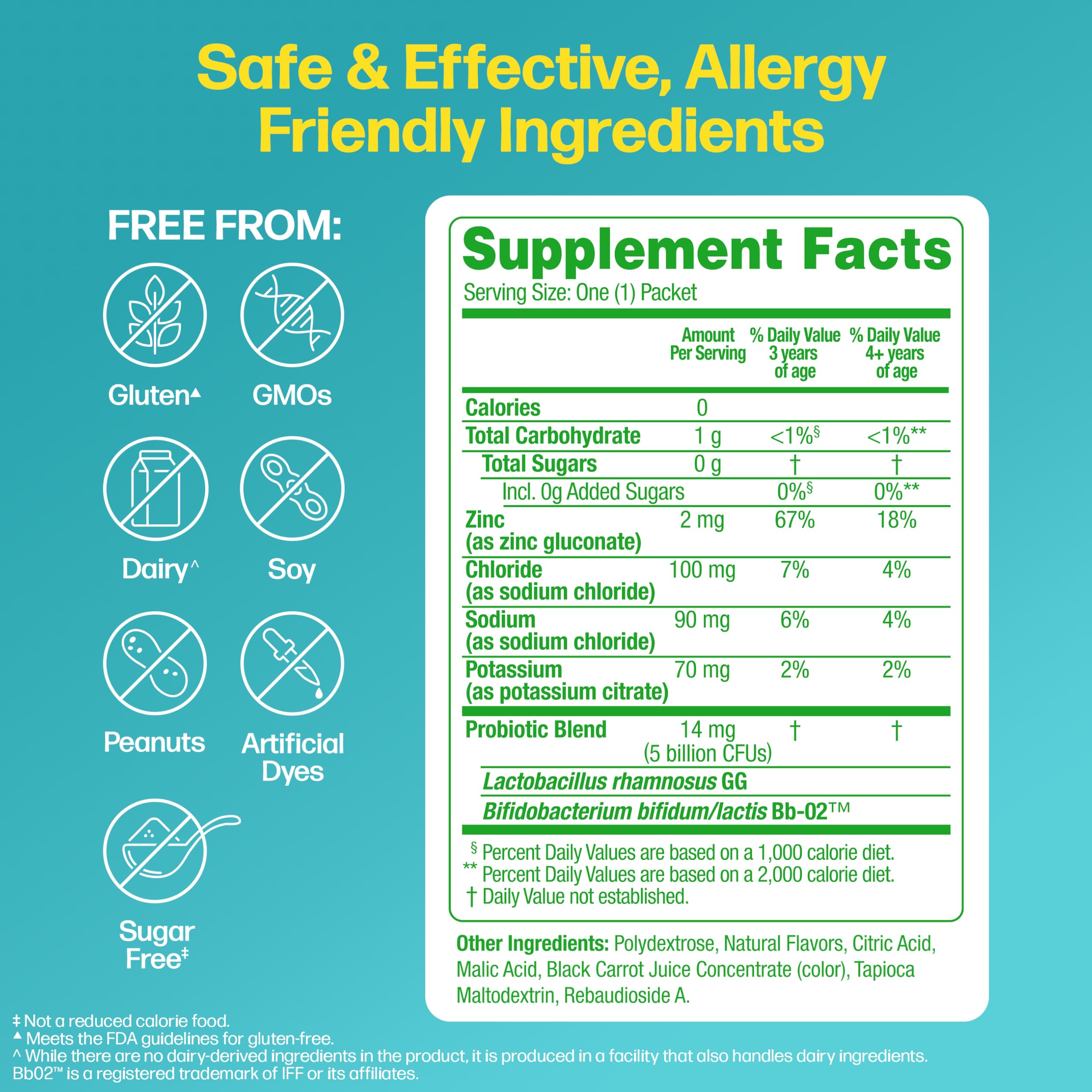 Culturelle Kids Probiotics and Electrolytes Hydration Packets in a lunchbox