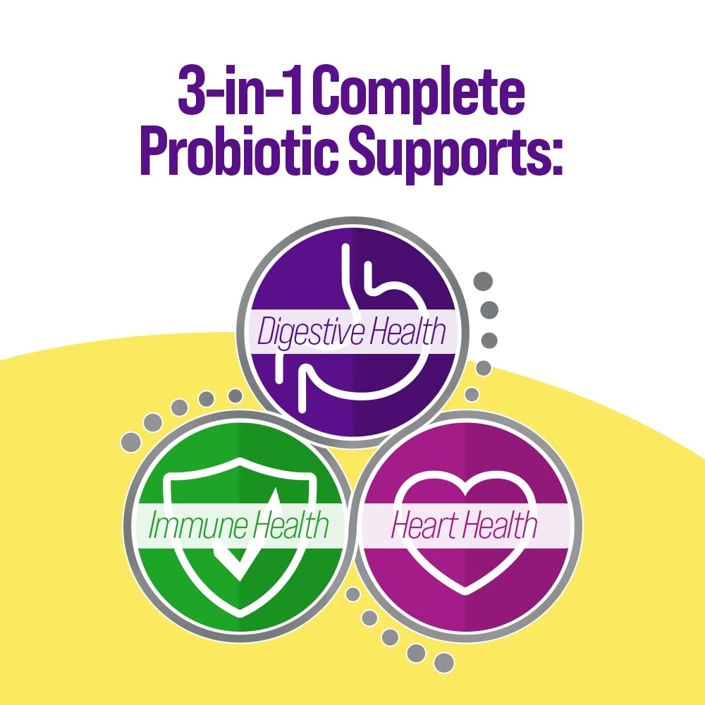 Culturelle Pro-Well 3-in-1 Complete Probiotic Capsules on a wooden table