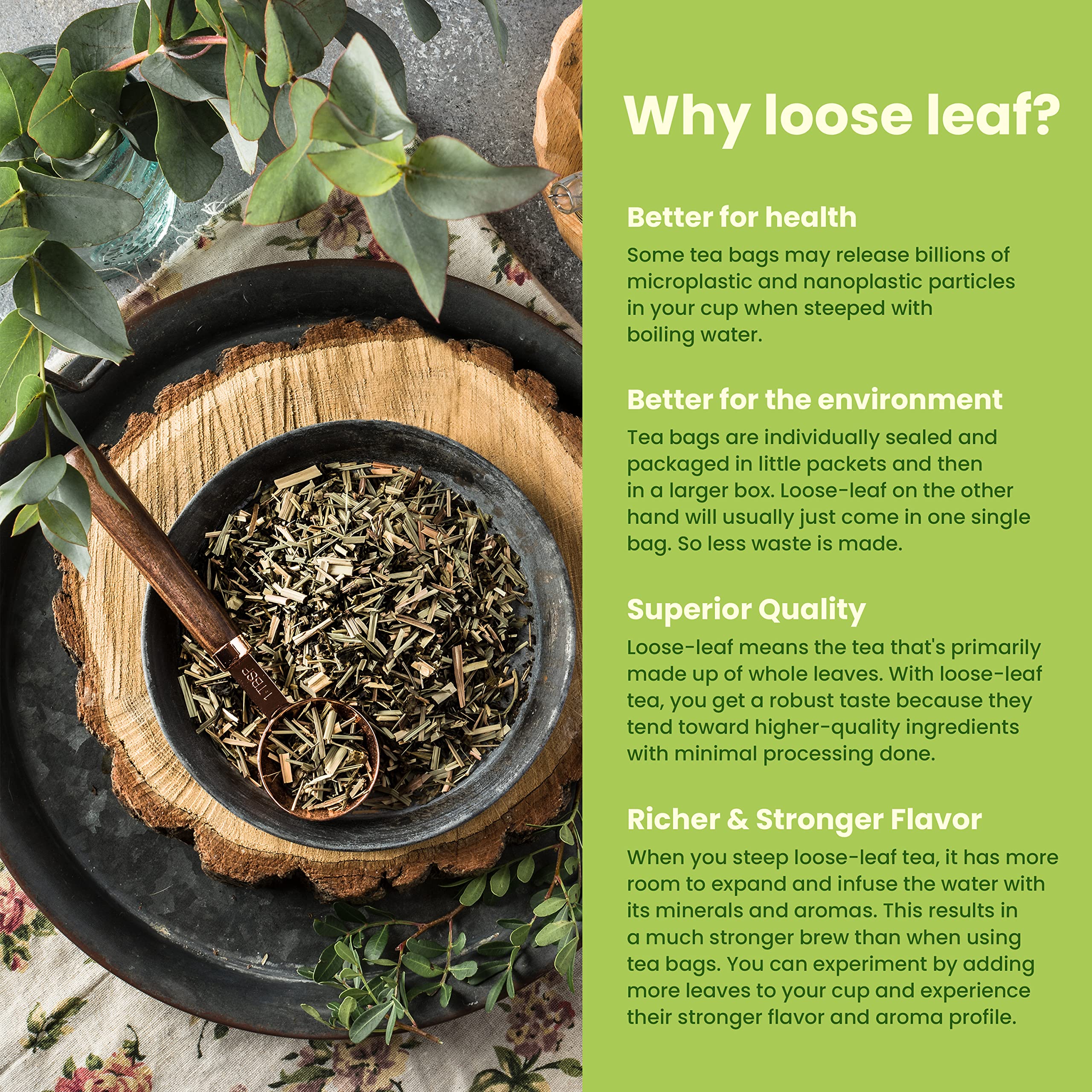 Cup of brewed Gardenika Organic Green Tea with tulsi and cinnamon