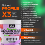 Cure24 Colostrum x3 90g powder packaging