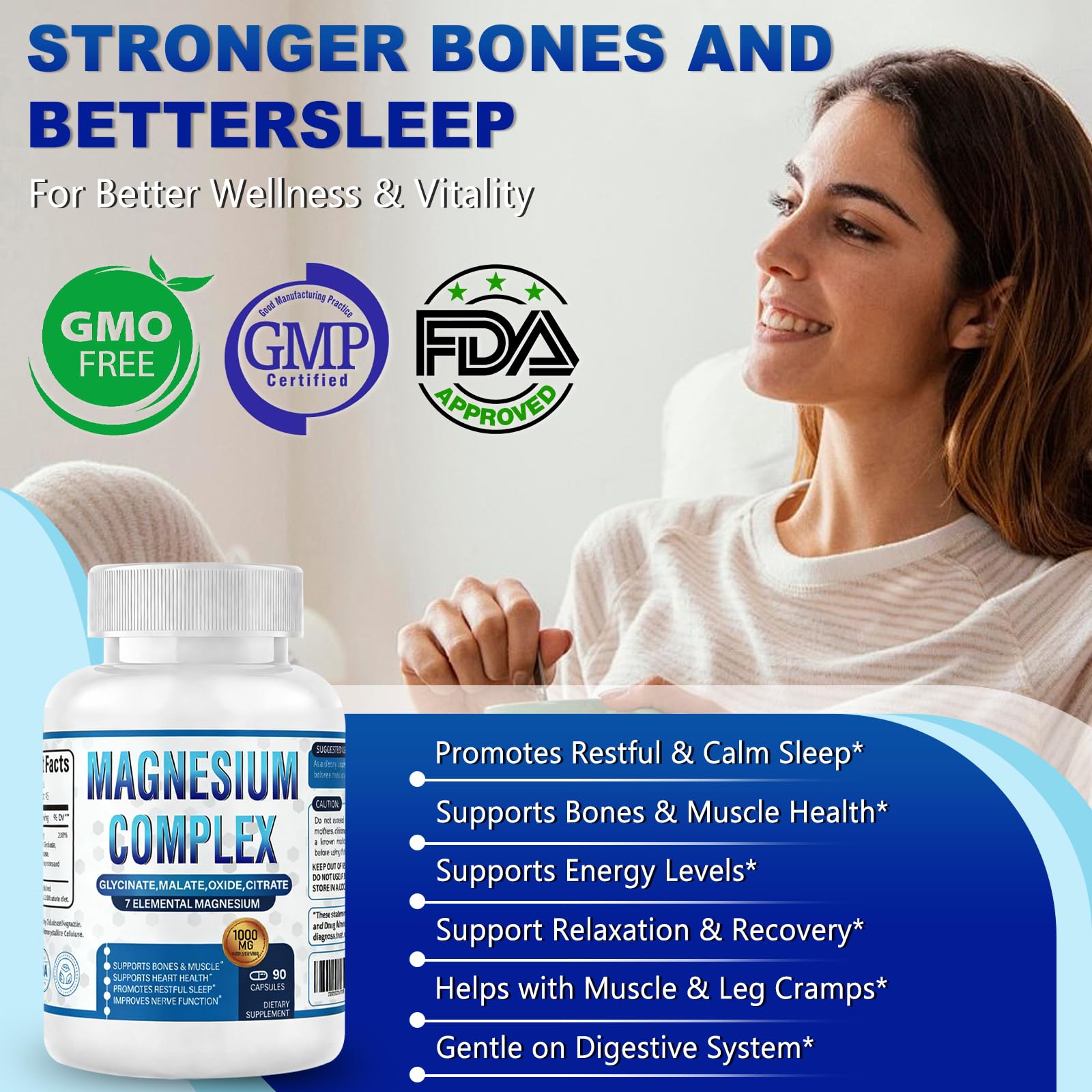CURIPLAYA Magnesium Complex 1000mg supplement capsule close-up