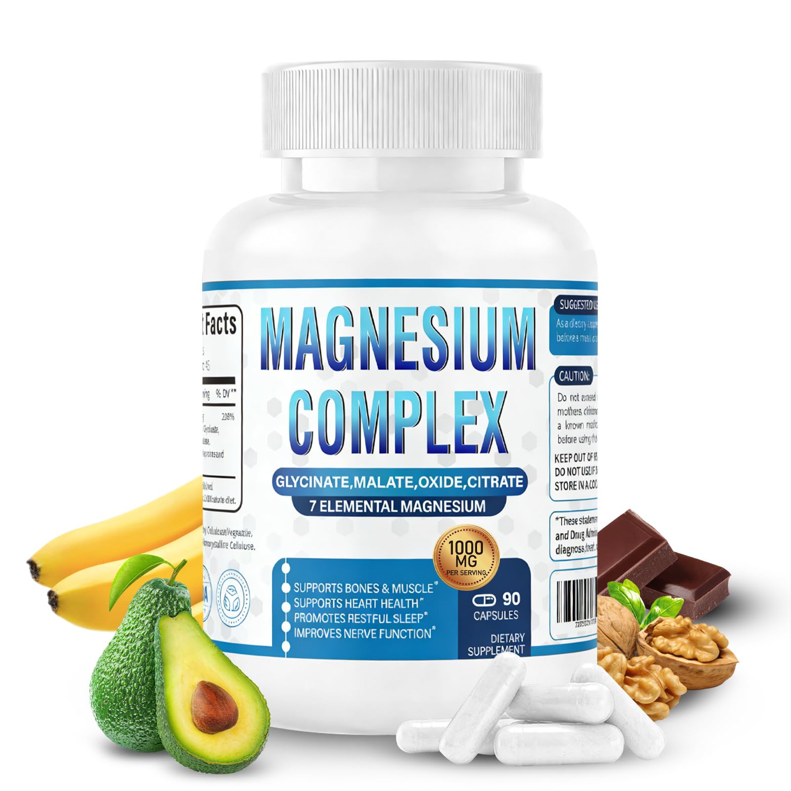 CURIPLAYA Magnesium Complex 1000mg supplement front view