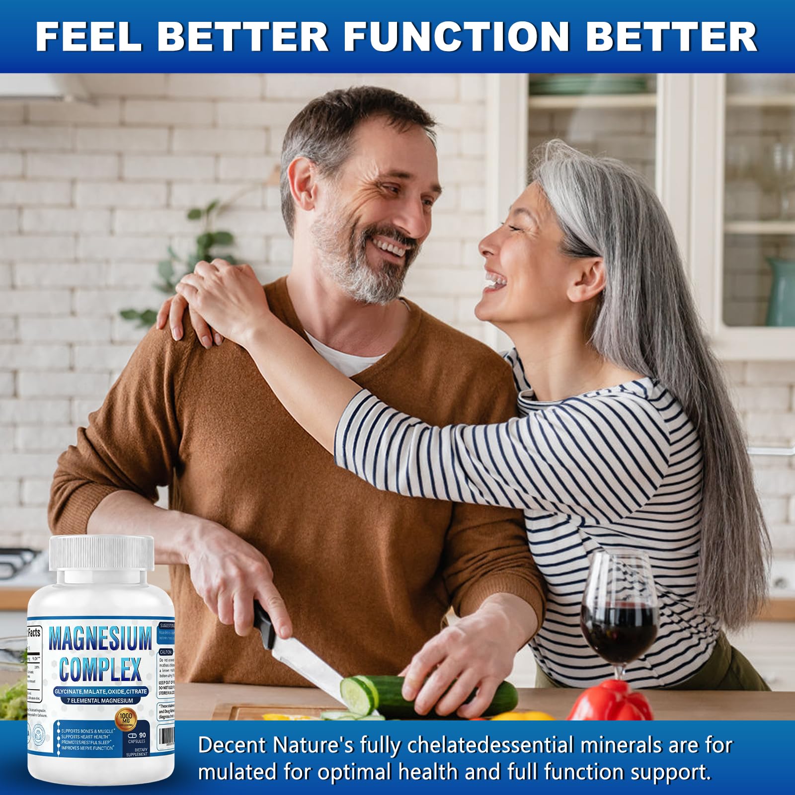 CURIPLAYA Magnesium Complex 1000mg supplement on a wooden table