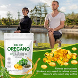 CURIPLAYA Oregano Oil Softgels on a wooden table