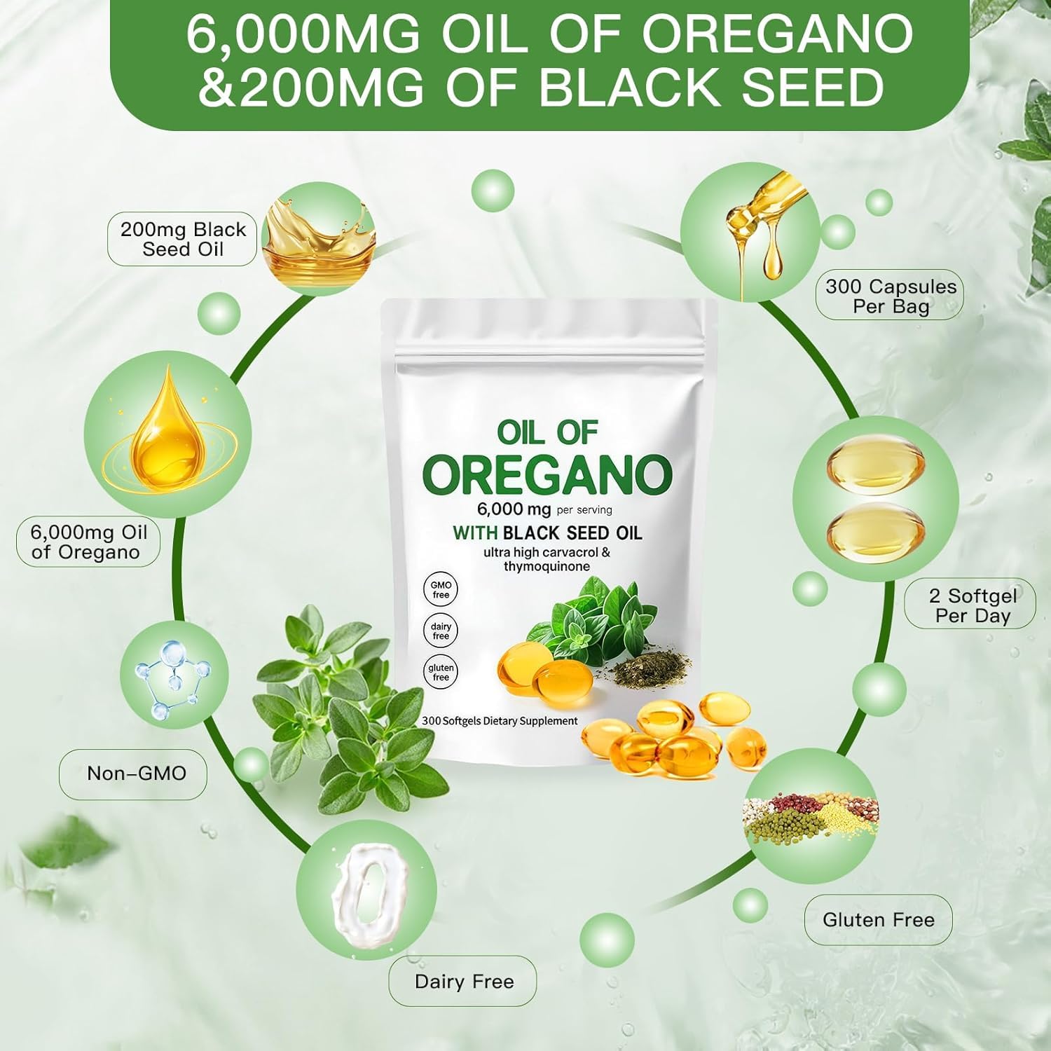 CURIPLAYA Oregano Oil Softgels with natural herbs