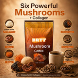 Curvani Mushroom Coffee Blend lifestyle scene with coffee