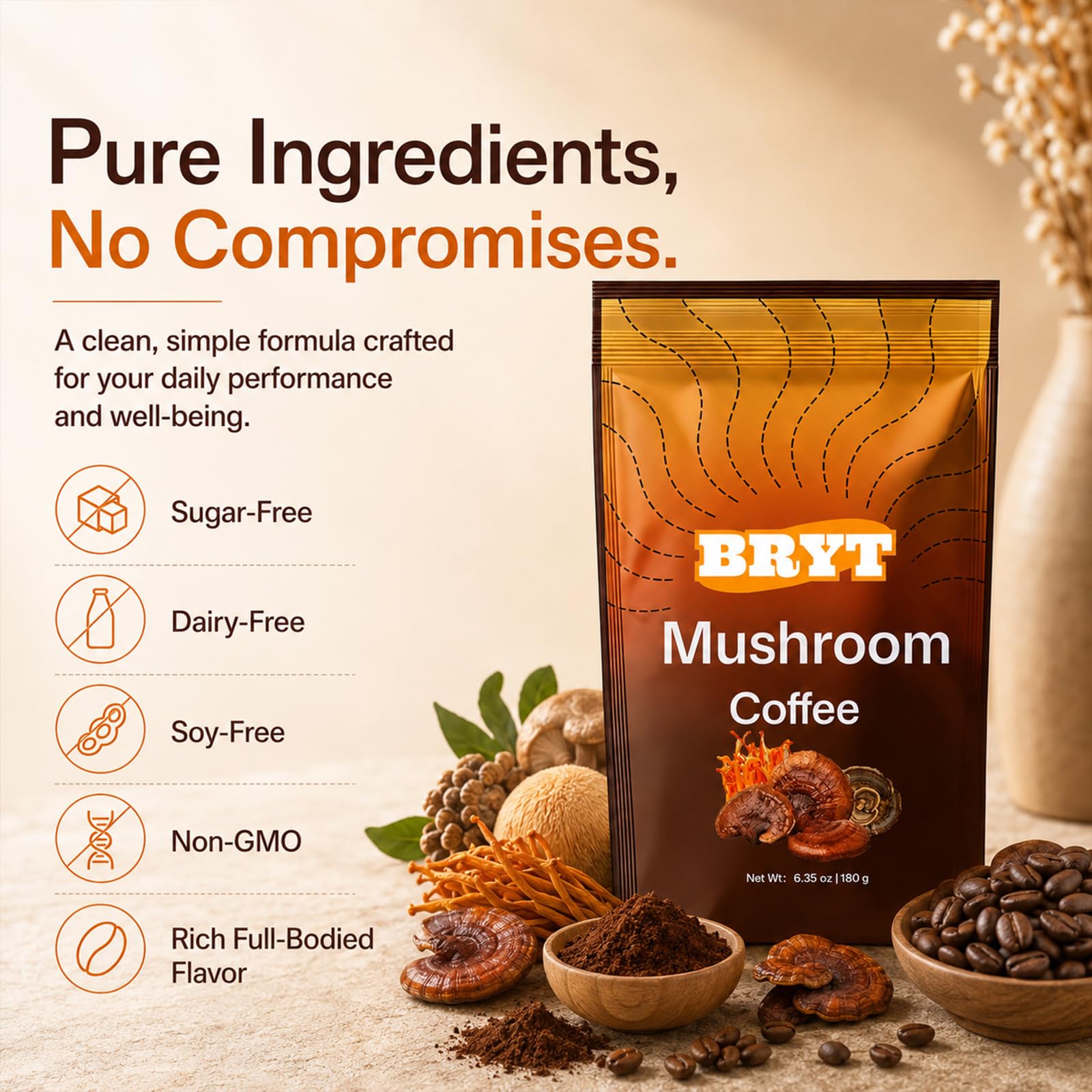 Curvani Mushroom Coffee Blend nutritional information