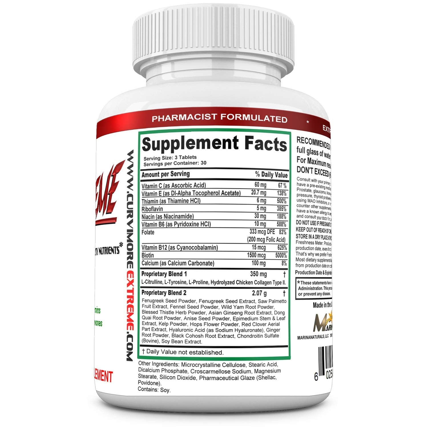 CURVIMORE EXTREME Enlargement Pills capsules on a wooden surface