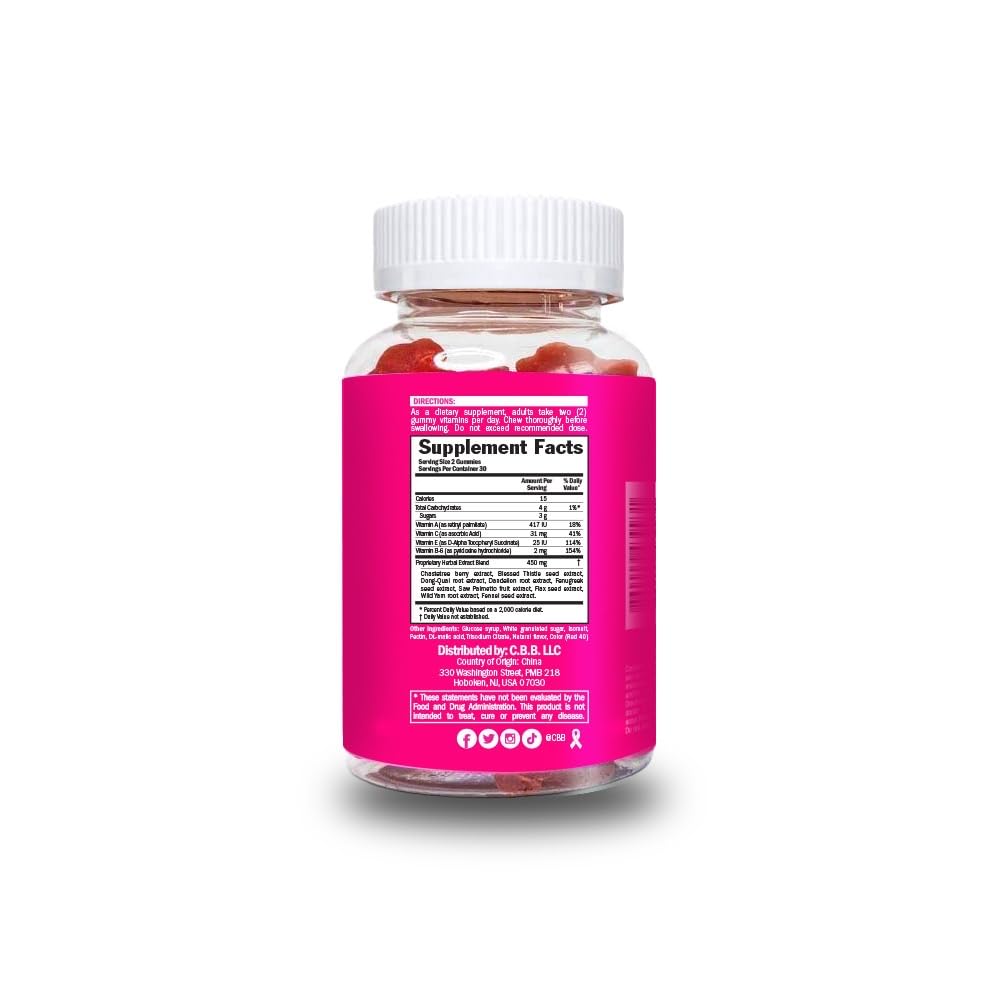 Curvy Body Bears 13 in 1 Gummies for Women back view with ingredient list