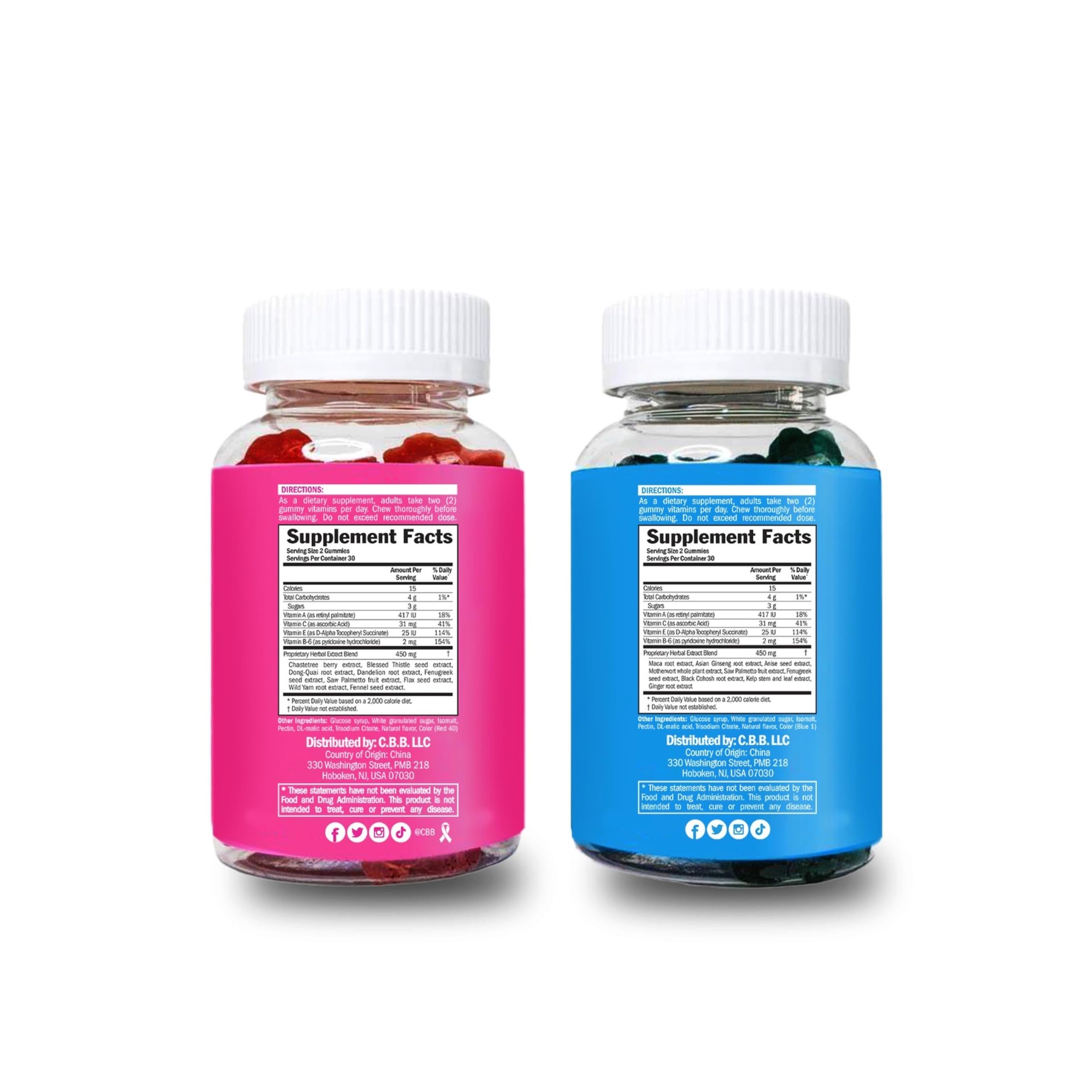 Curvy Body Bears Pink Support gummies bottle