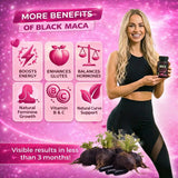 Curvy Fruit Black Maca Root Supplement opened package with capsules