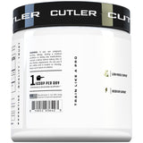 Cutler Nutrition Creatine Monohydrate side view showing serving size