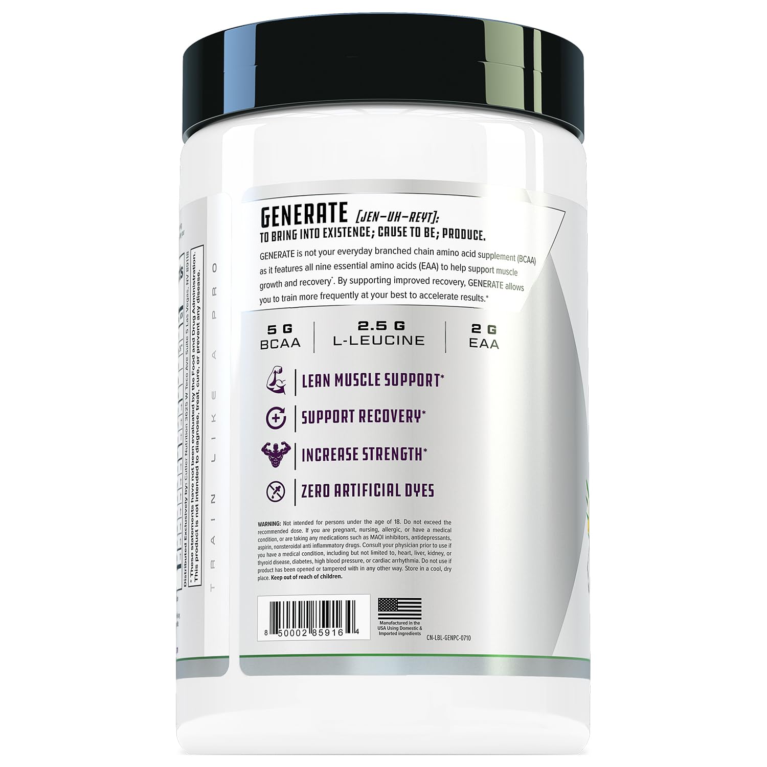 Cutler Nutrition EAA and BCAA amino acids powder in a glass with water
