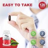 CyberCerix L-Lysine Supplement 1500mg bottle on a kitchen counter