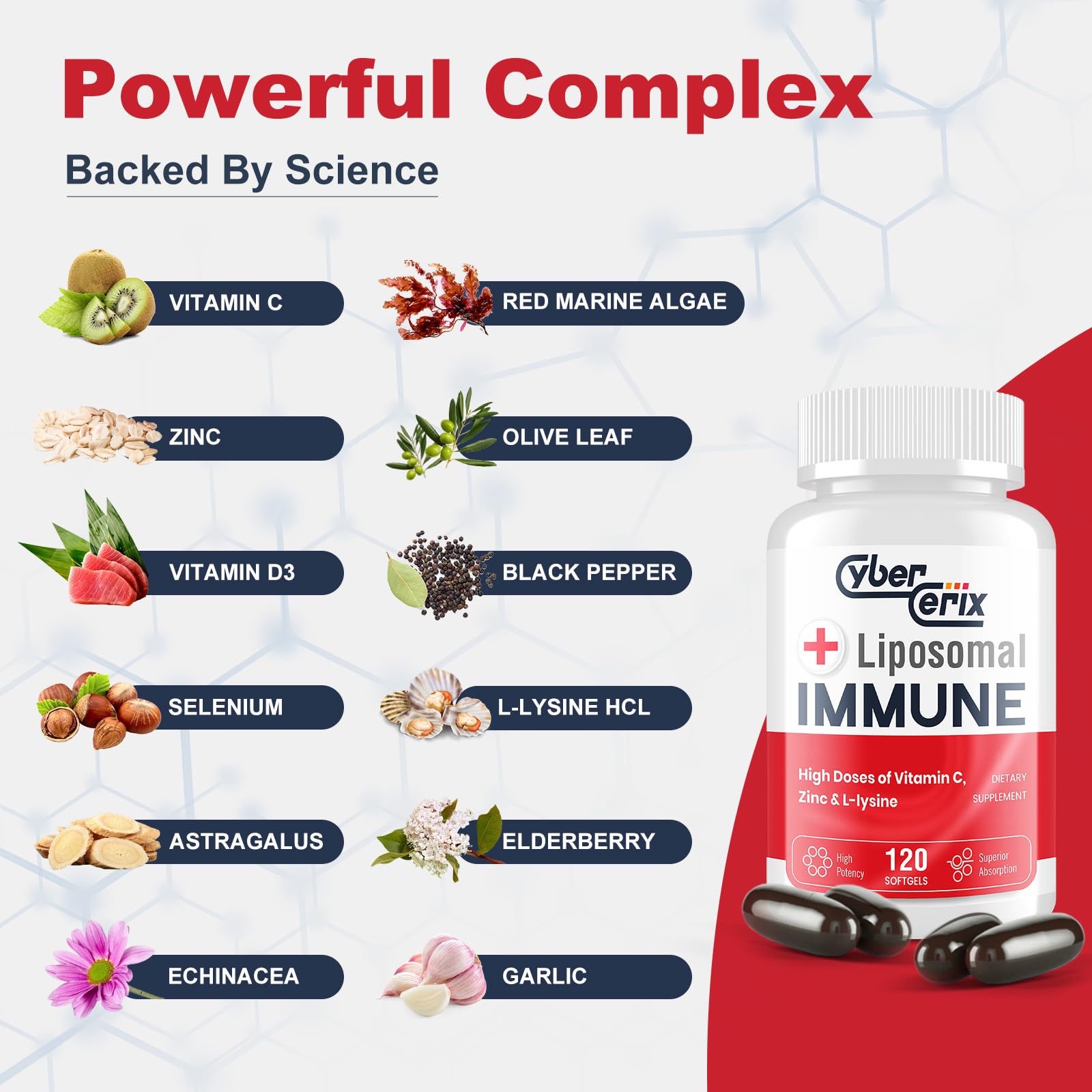 CyberCerix L-Lysine Supplement 1500mg ingredients list