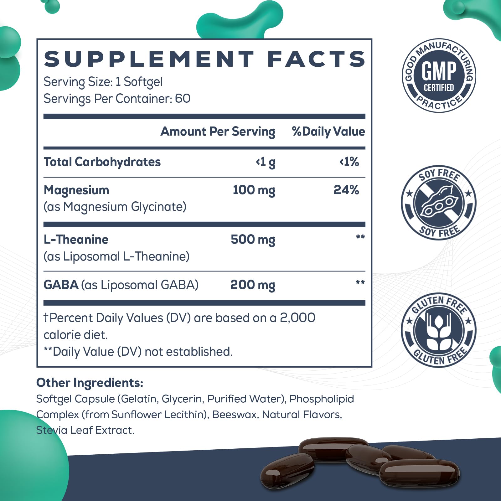 CyberCerix L-Theanine 500mg supplement bottle with label