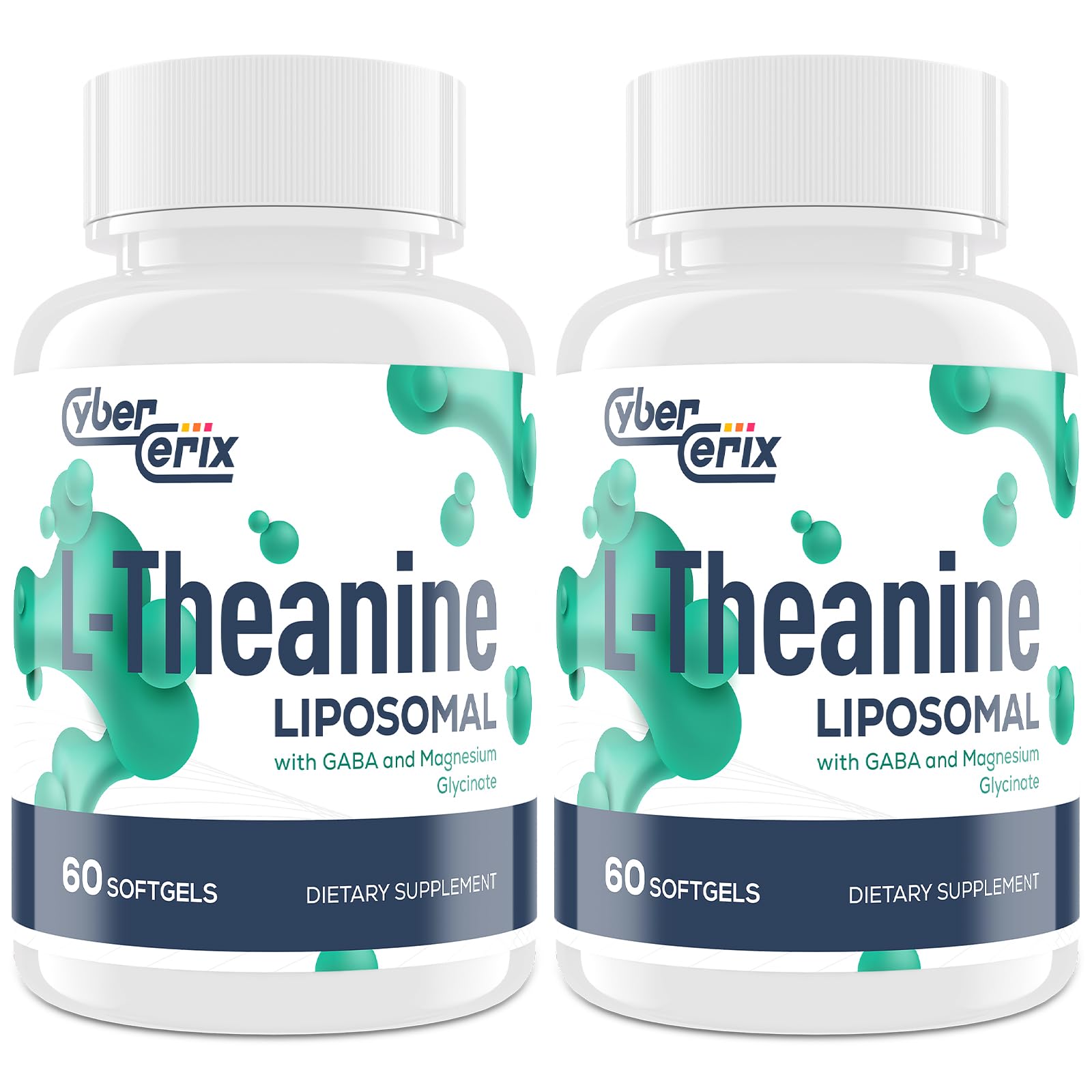 CyberCerix L-Theanine 500mg supplement front view