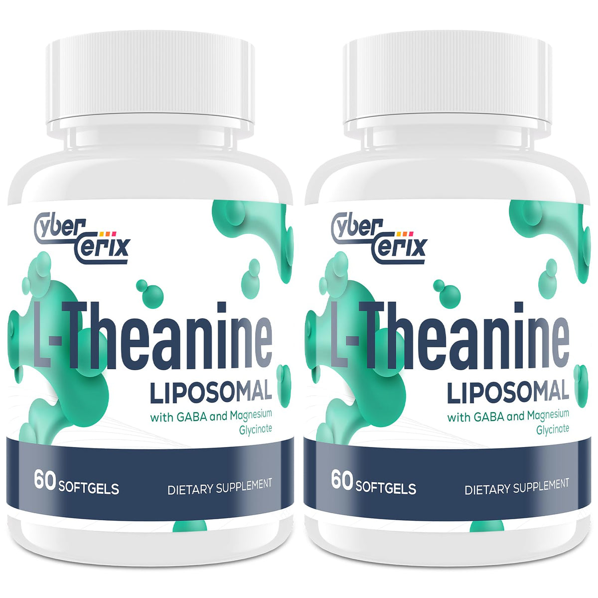 CyberCerix L-Theanine 500mg supplement front view