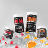 Cybergenics BCAA Gummies Berry Flavour lifestyle shot with gym equipment