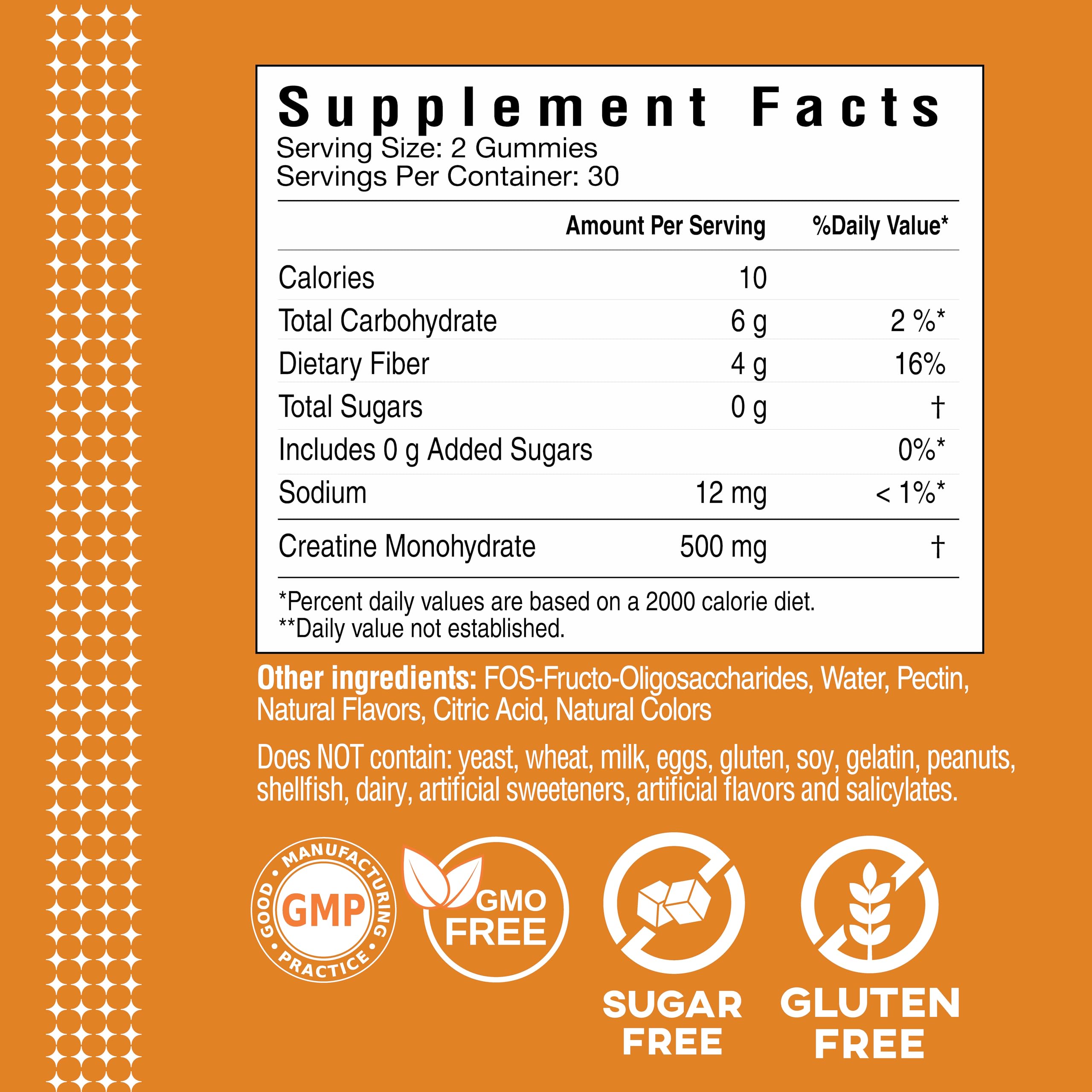 Cybergenics Creatine Monohydrate Gummies 500mg back view