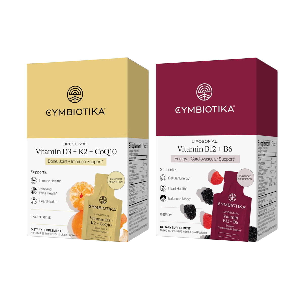 CYMBIOTIKA Liposomal Multivitamins B12 B6 D3 K2 CoQ10 liquid packets front view