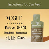 CYMBIOTIKA Longevity Mushrooms Supplement packaging with mushrooms