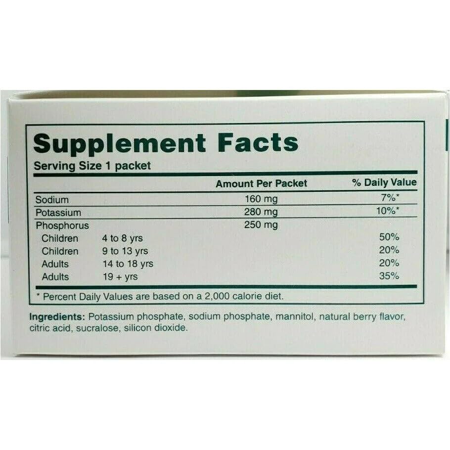 Cypress Pharmaceutical Phos-NaK dietary supplement powder container side view