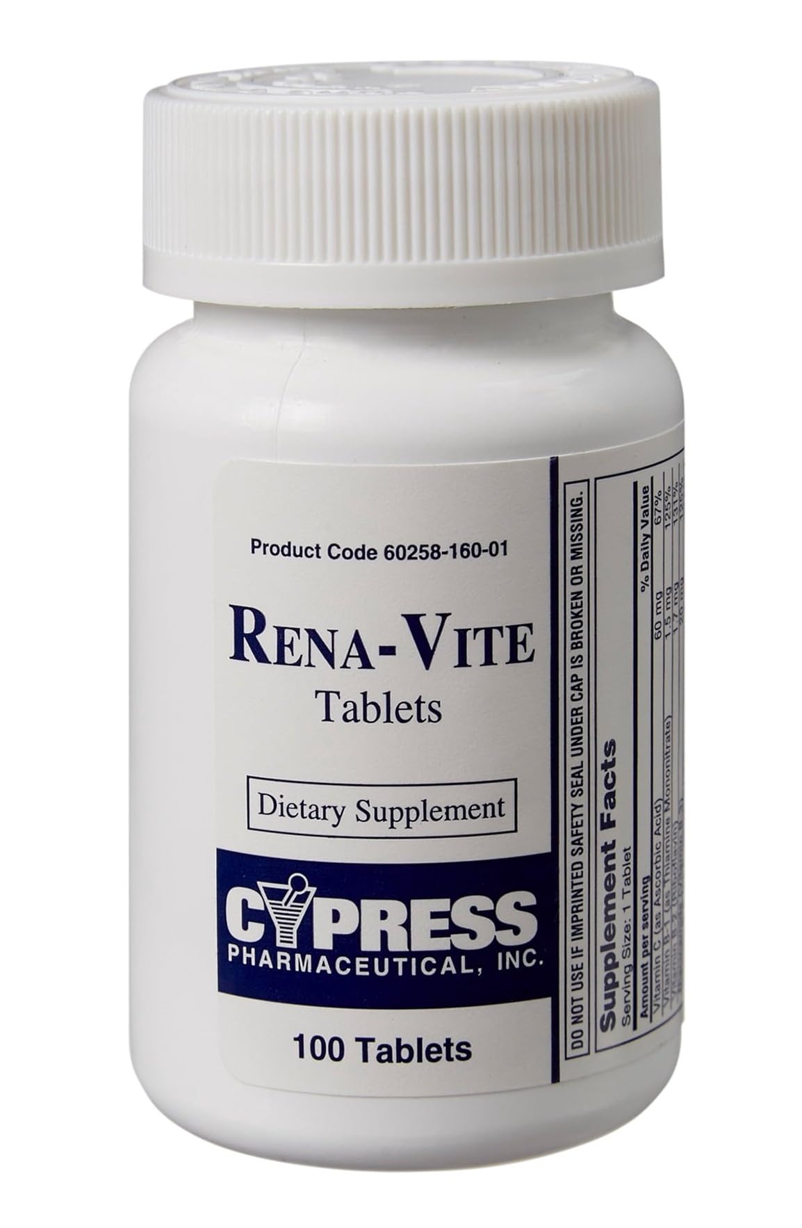 Cypress Rena-Vite Multivitamins 300 Tablets front view