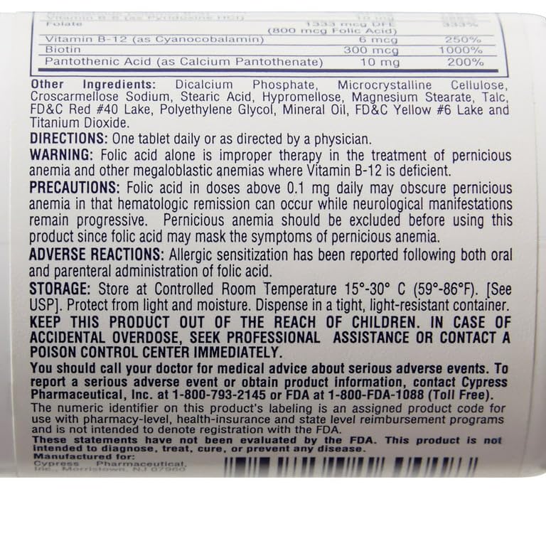 Cypress Rena-Vite Multivitamins 300 Tablets side view