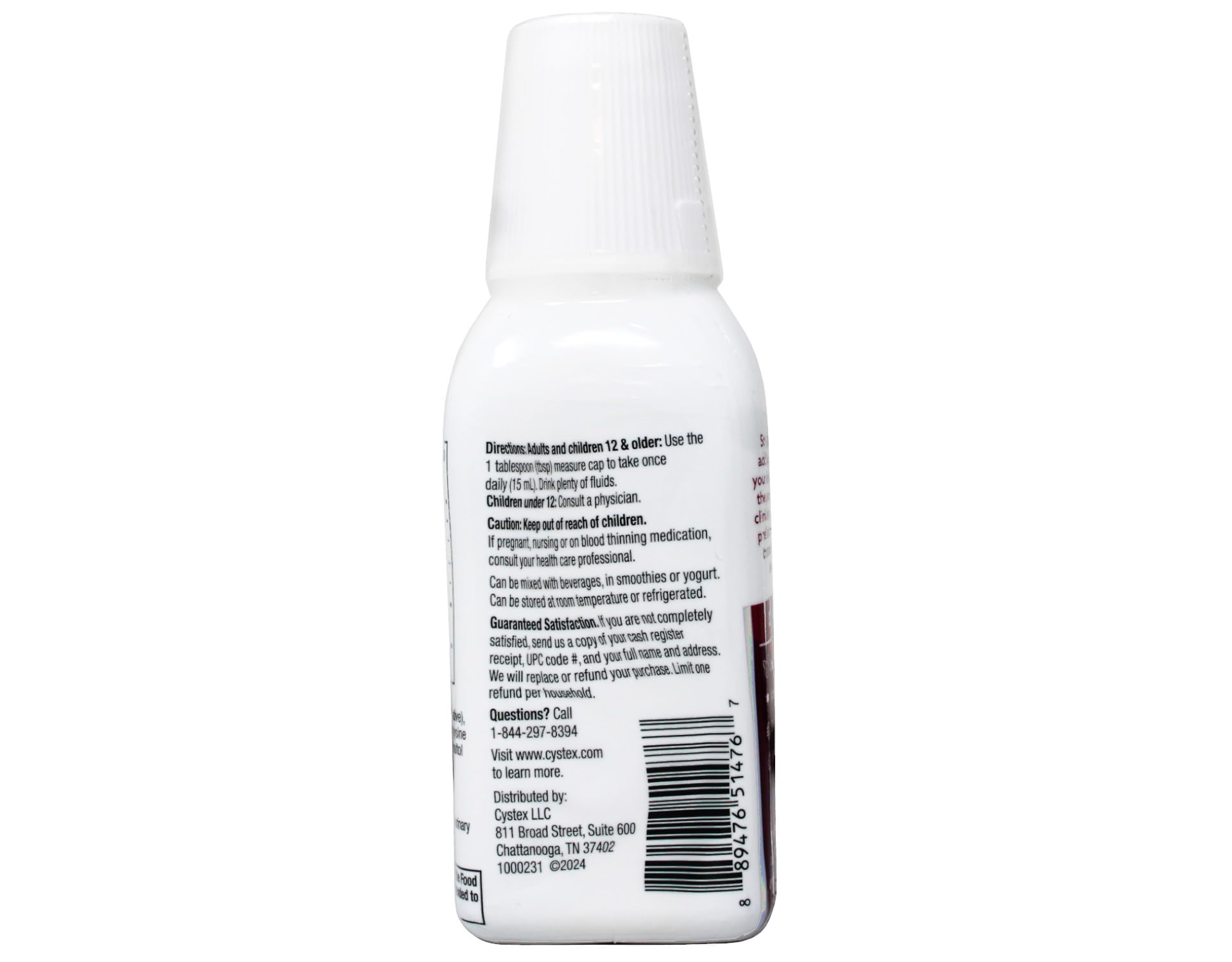 Cystex Liquid Cranberry Complex 635g back view