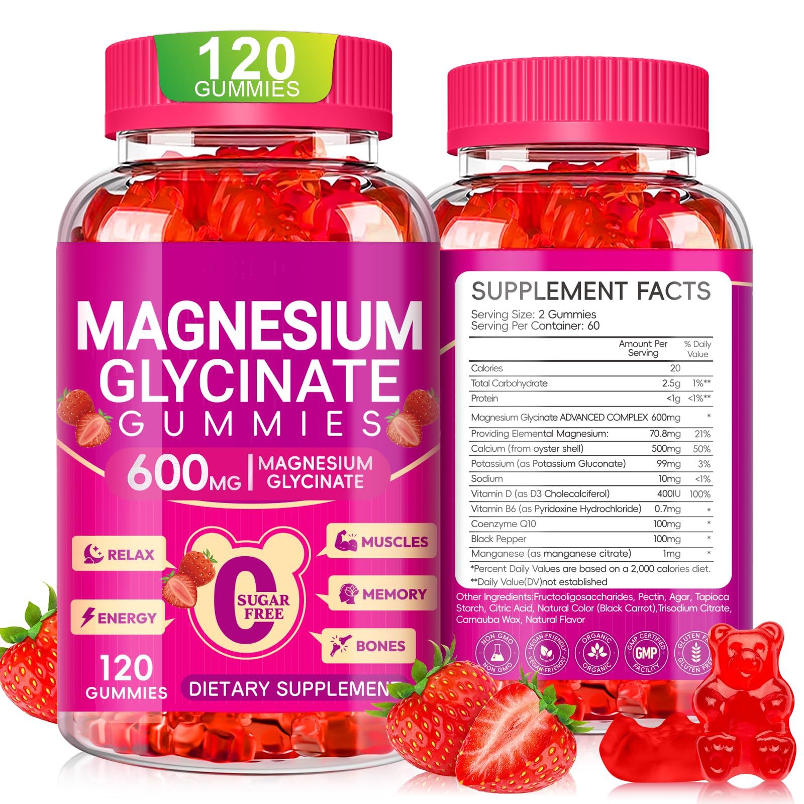 Cytona Magnesium Glycinate Gummies 120 count bottle front view