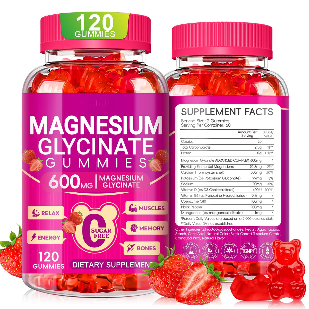 Cytona Magnesium Glycinate Gummies 120 count bottle front view