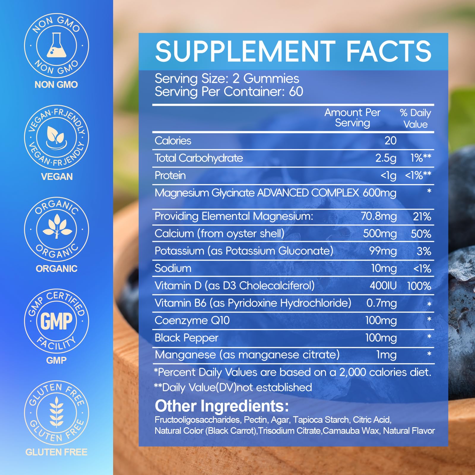 Cytona Magnesium Glycinate Gummies 120 count bottle side view