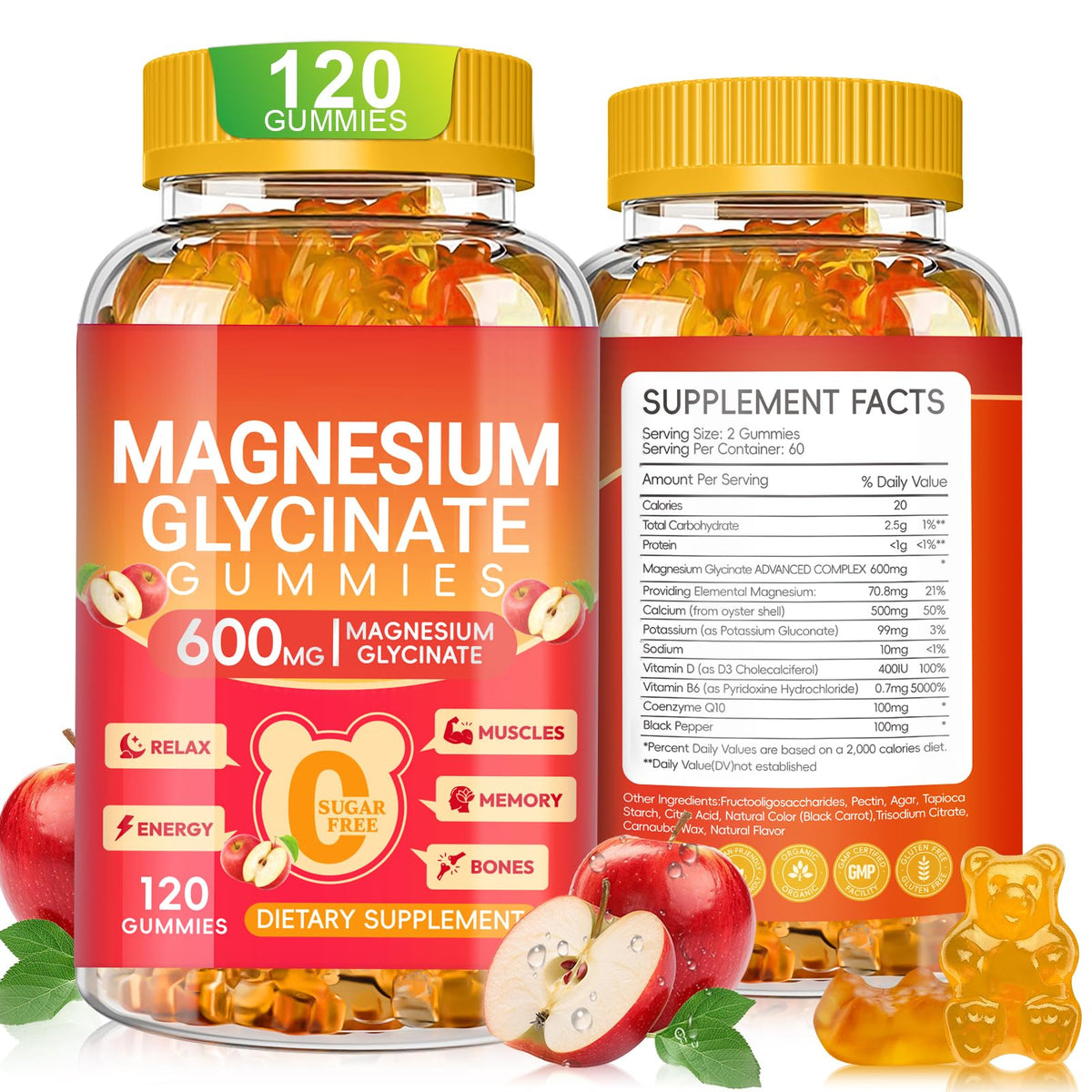 Cytona Magnesium Glycinate Gummies 600mg bottle front view