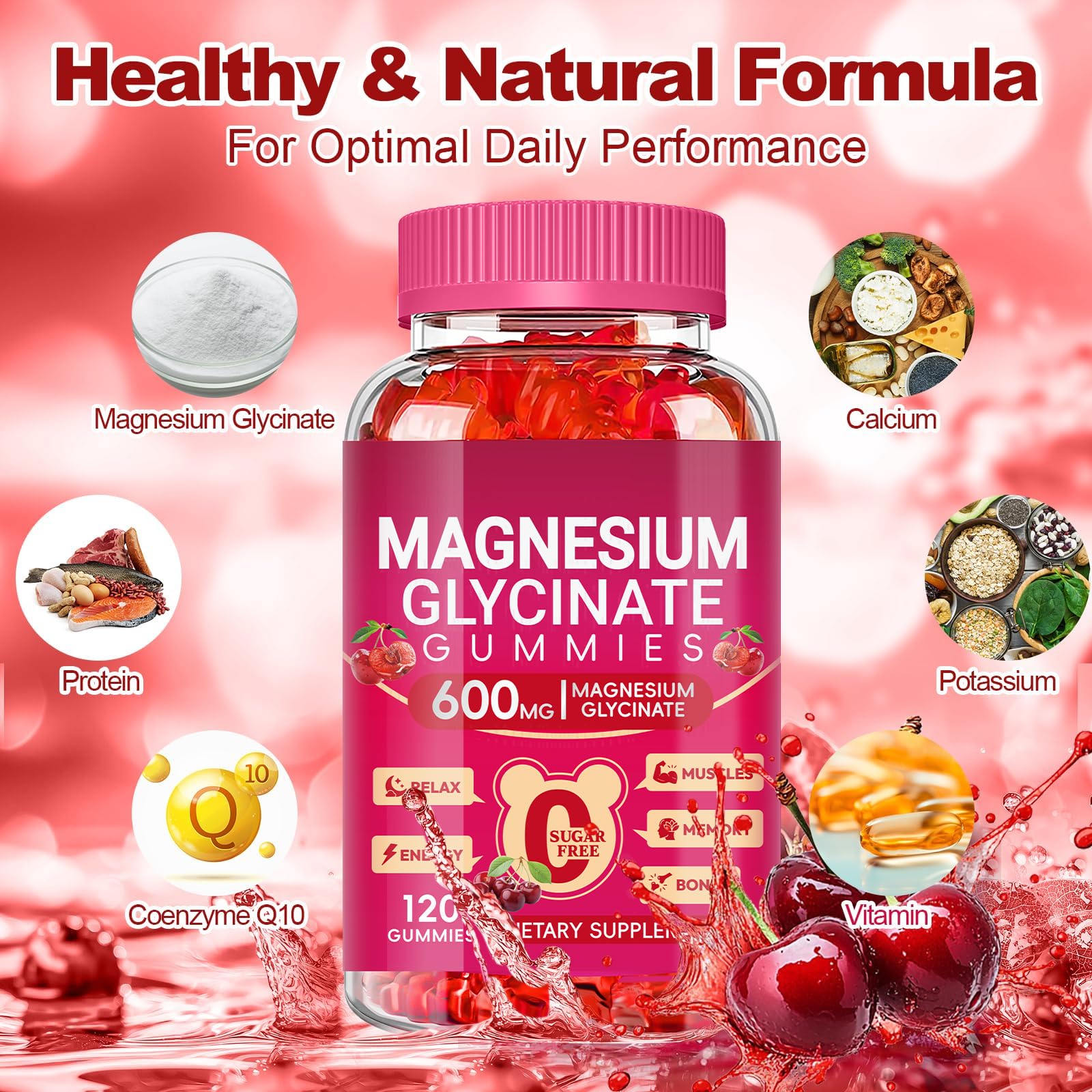 Cytona Magnesium Glycinate Gummies 600mg gummies on a table