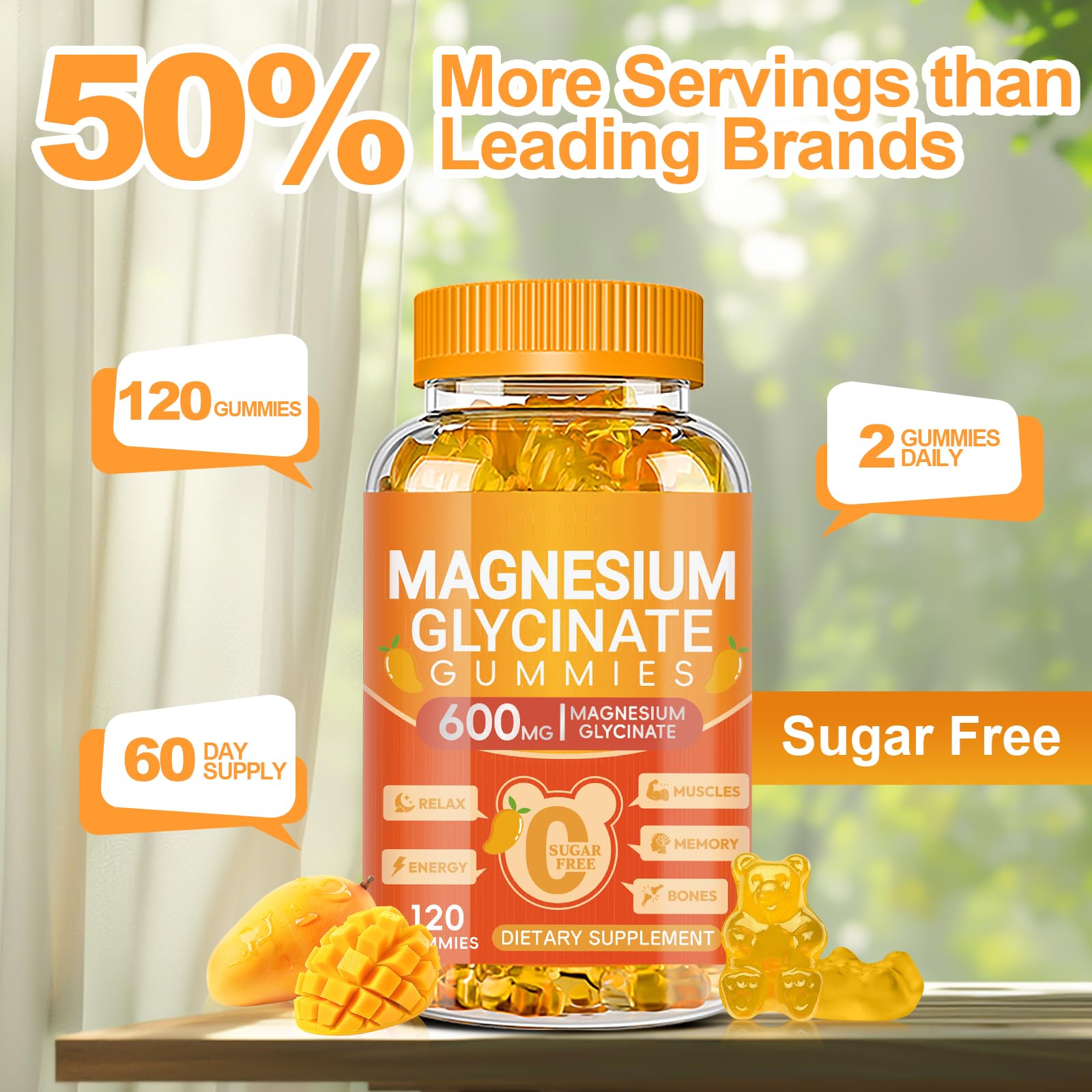 Cytona Magnesium Glycinate Gummies 600mg raspberry flavour