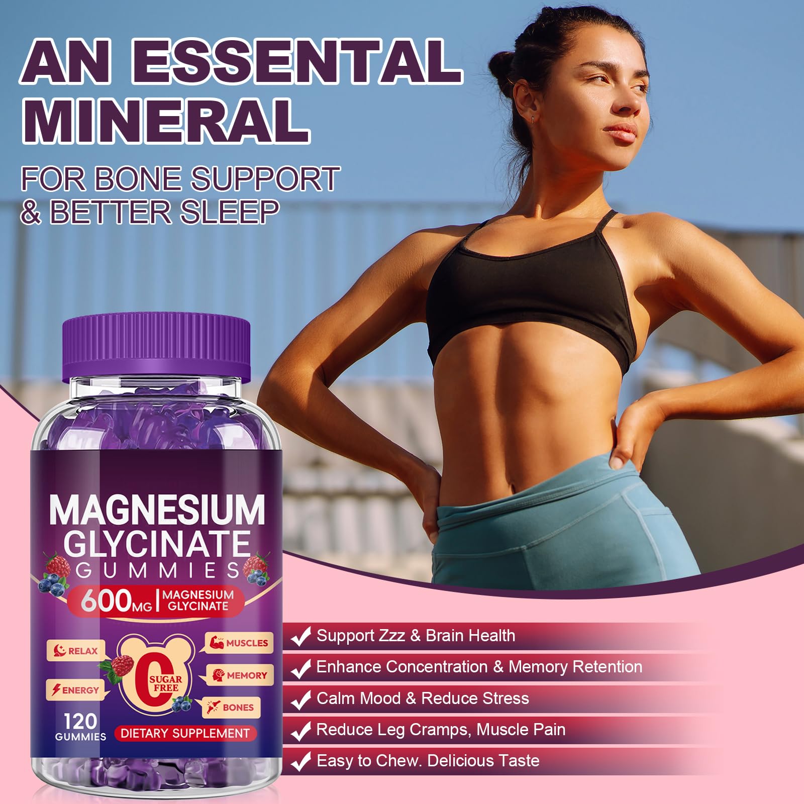 Cytona Magnesium Glycinate Gummies packaging with nutritional information